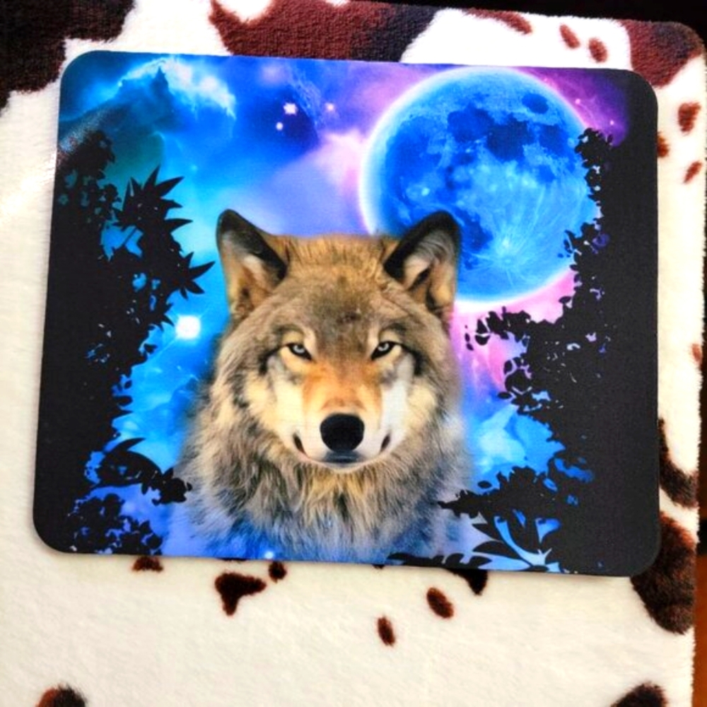 Wolf Moon Computer Mouse Pad
